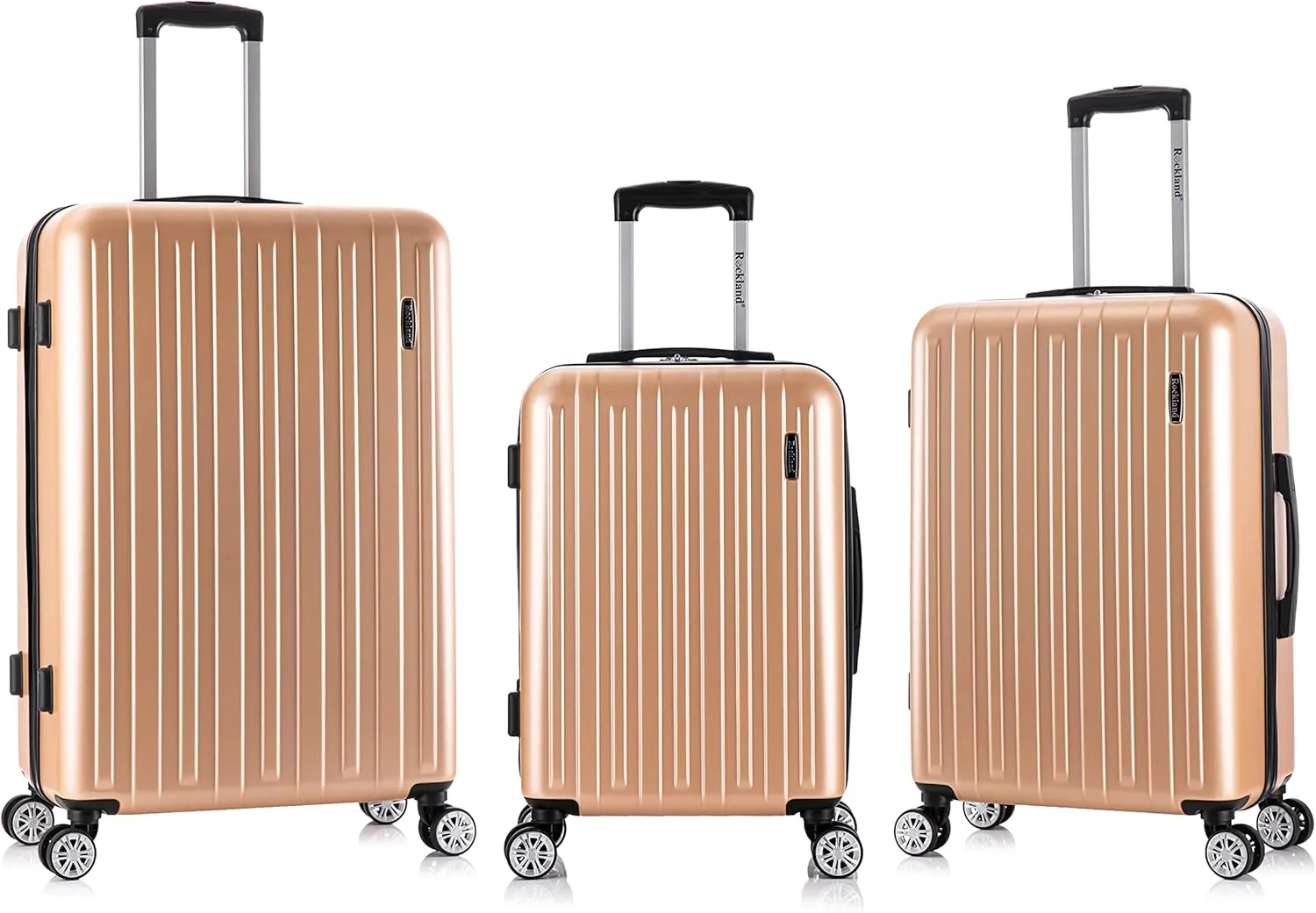 Rockland Paris Hardside Luggage with Spinner Wheels, Champagne, 3-Piece Set (20/24/28)