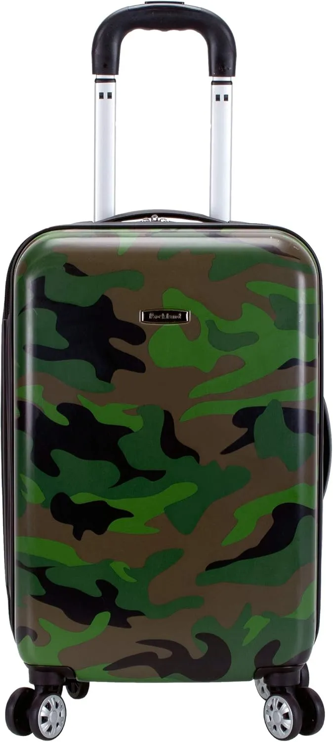 Rockland Safari Hardside Spinner Wheel Luggage, CAMO, 3-Piece Set (20/24/28)