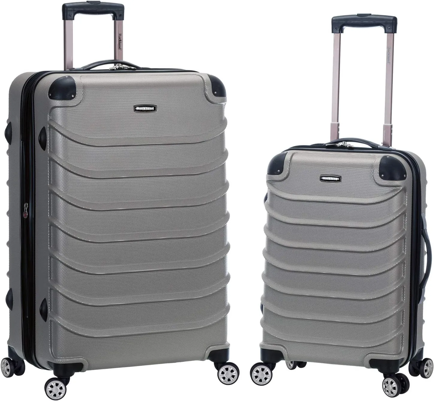 Rockland Speciale Hardside Expandable Spinner Luggage, Silver, 2-Piece Set (20/28)