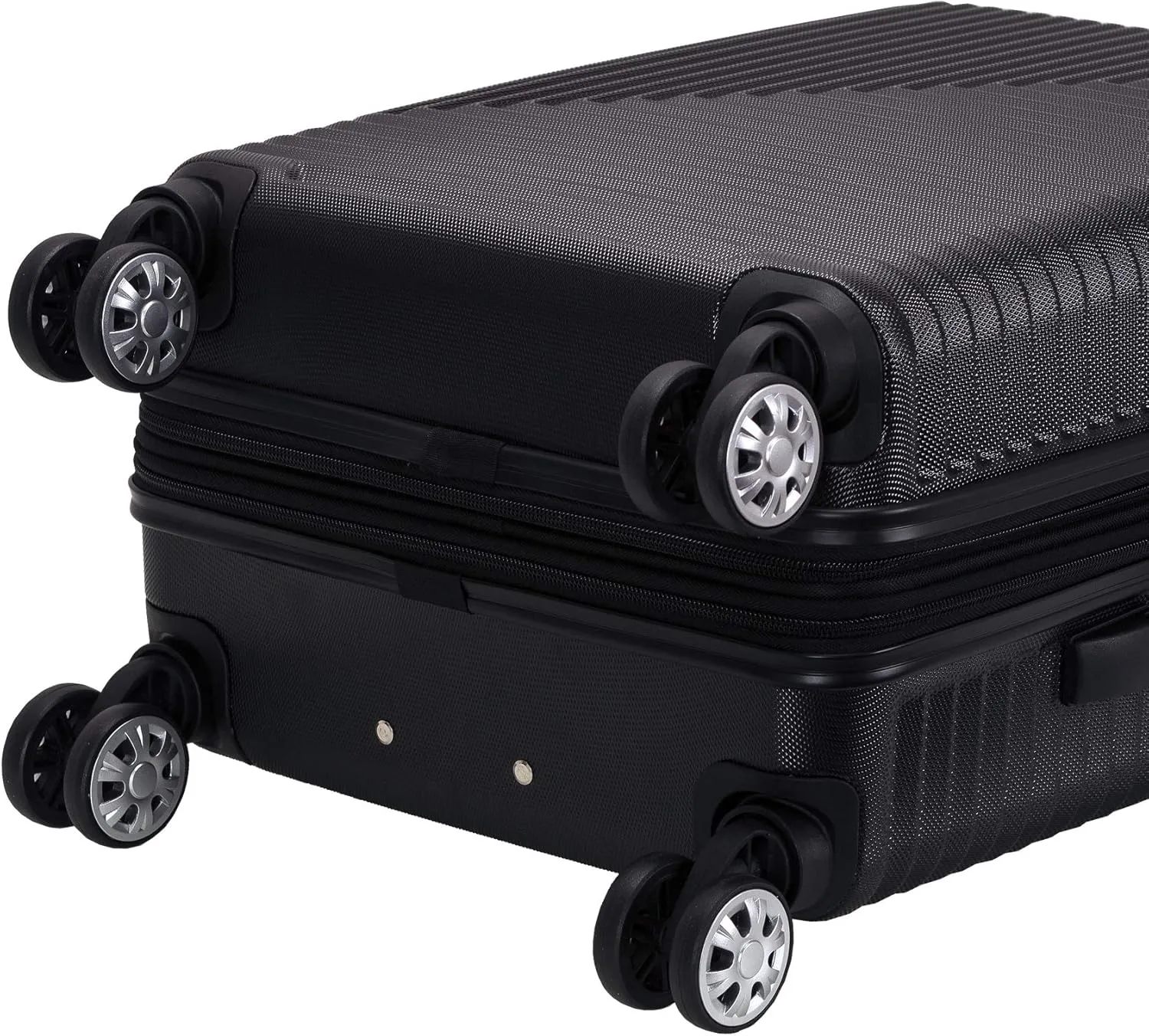 Rockland Star Trail Hardside Spinner Wheel Luggage, Black, 2-Piece Set (20/28)