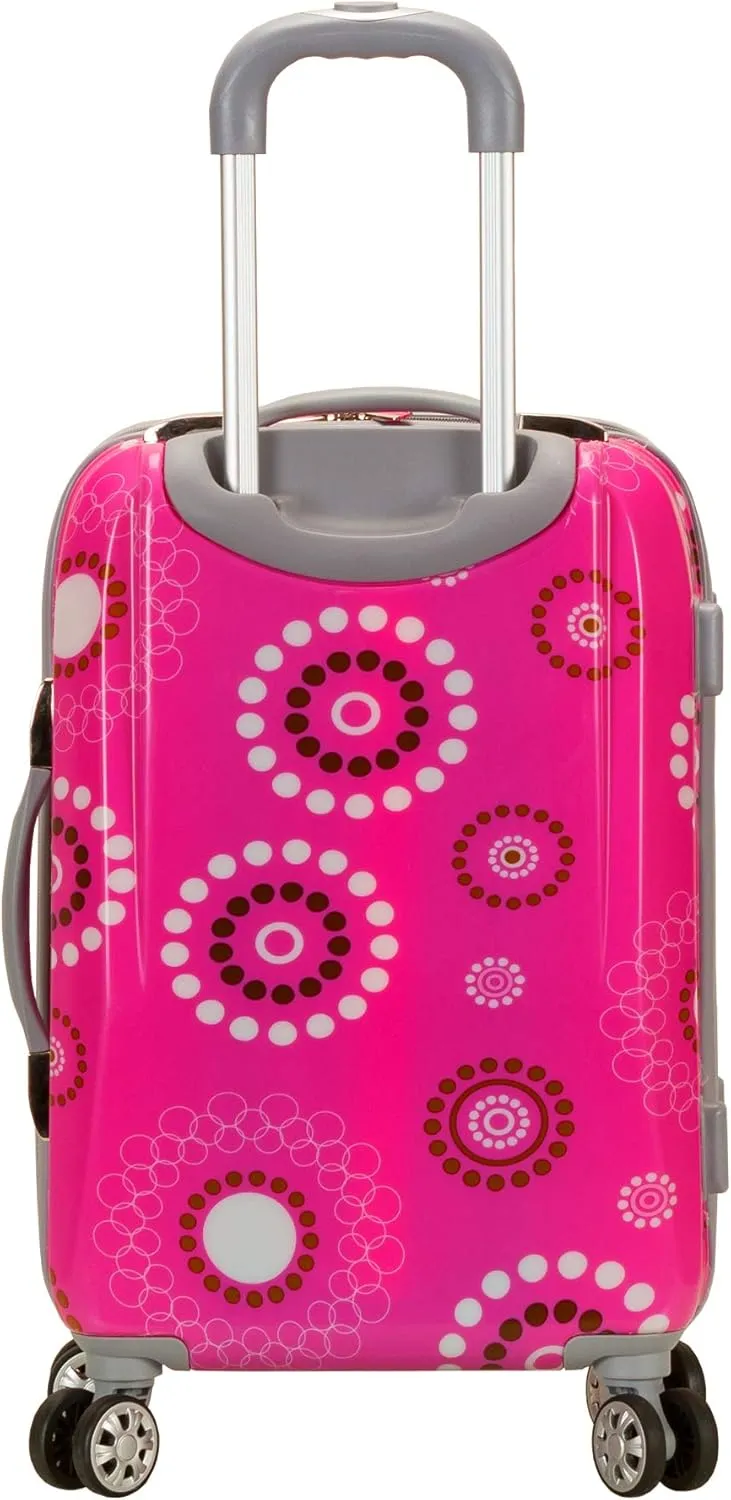 Rockland Vision Hardside Spinner Wheel Luggage, Pink Pearl, Carry-On 20-Inch