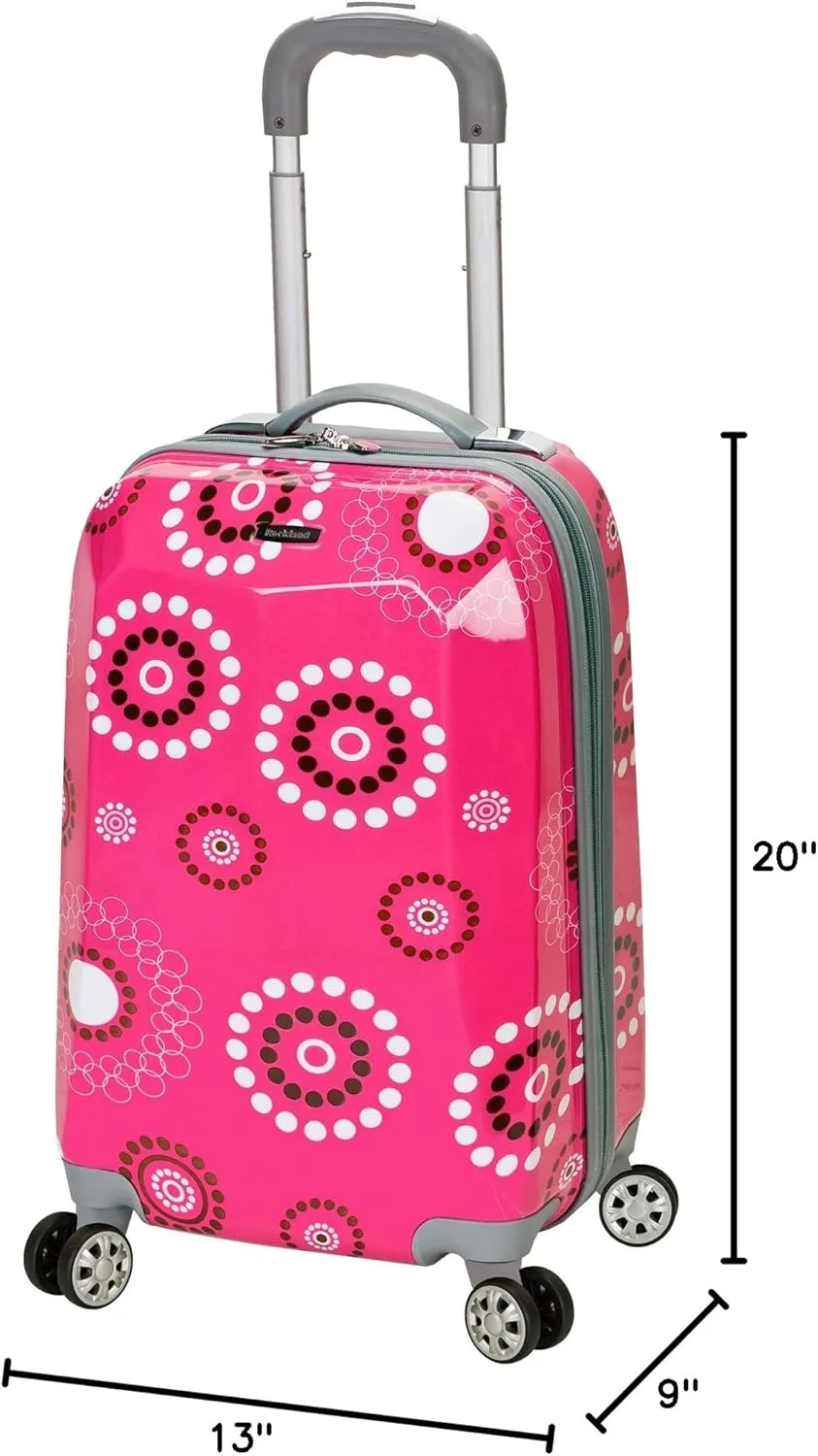 Rockland Vision Hardside Spinner Wheel Luggage, Pink Pearl, Carry-On 20-Inch
