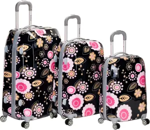 Rockland Vision Hardside Spinner Wheel Luggage, Pucci, 3-Piece Set (20/24/28)
