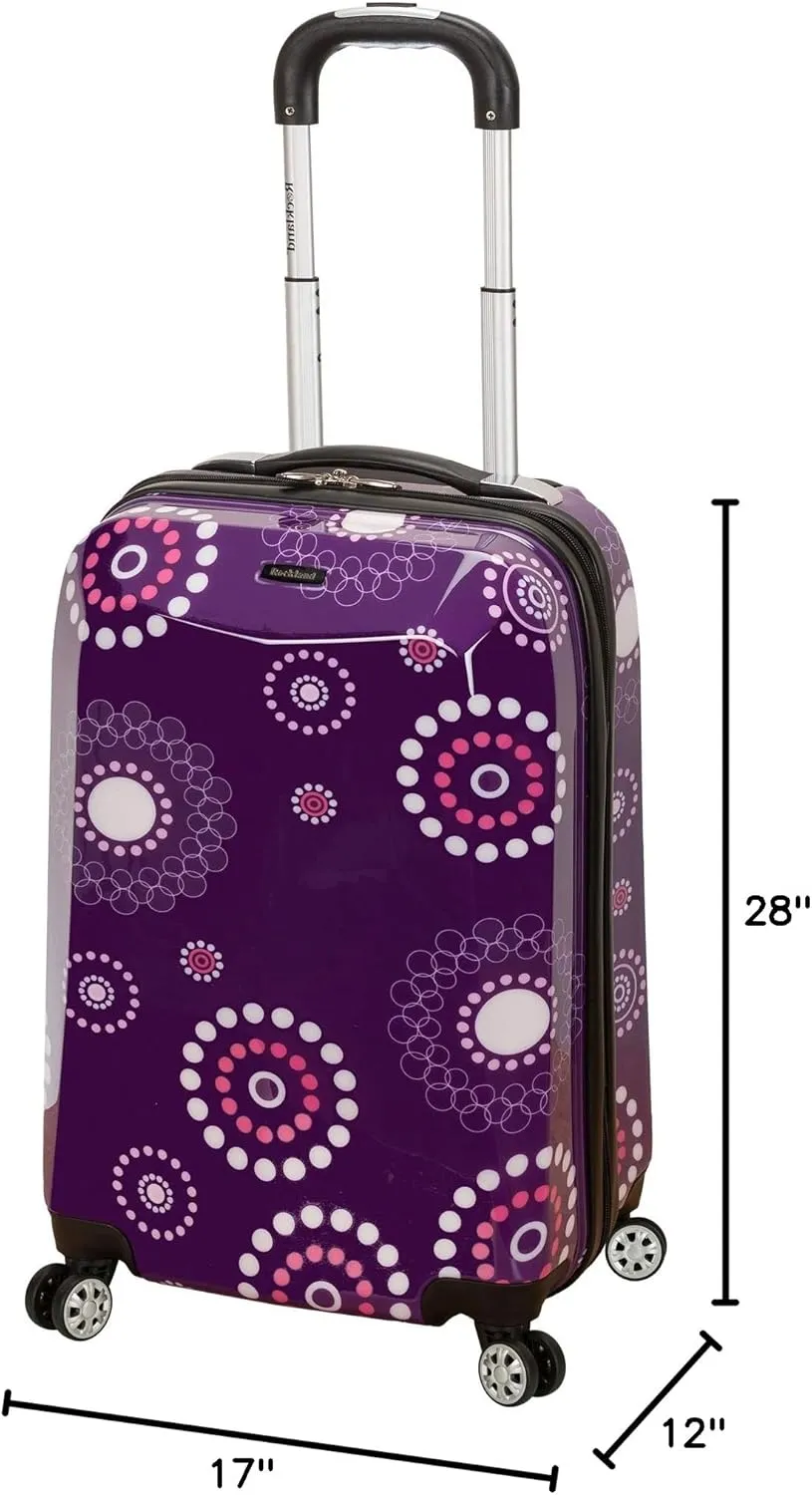 Rockland Vision Hardside Spinner Wheel Luggage, Purple Pearl, 3-Piece Set (20/24/28)
