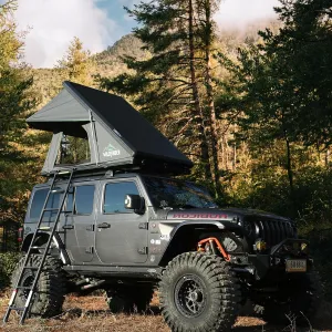 Rooftop Tent Hard Shell Roof Top Tent Hardshell Suitable for Jeep SUV Truck Van, 2-3 Person, Gray