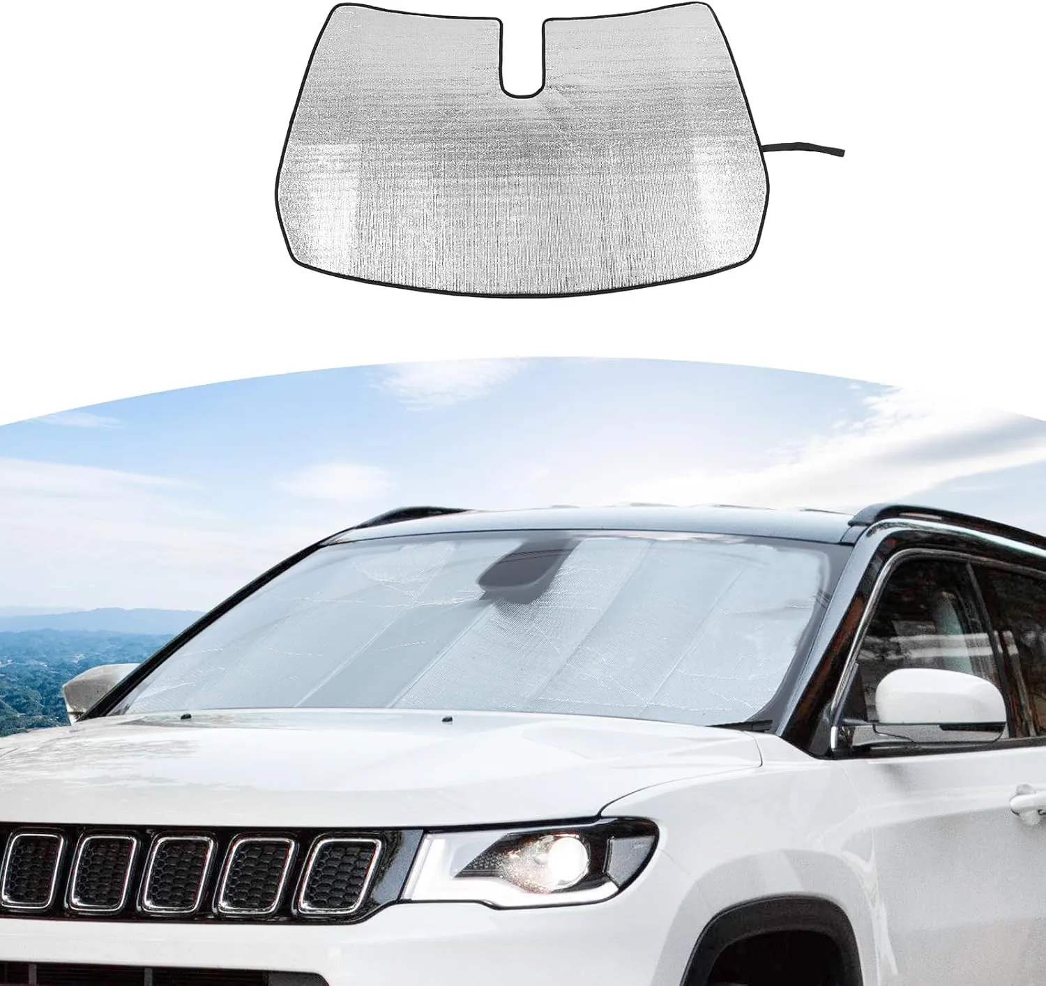 RT-TCZ for Compass Windshield Sun Shade Visor Mat Sunshade for Jeep Compass 2017 2018 2019 2020 2021 2022 2023 up