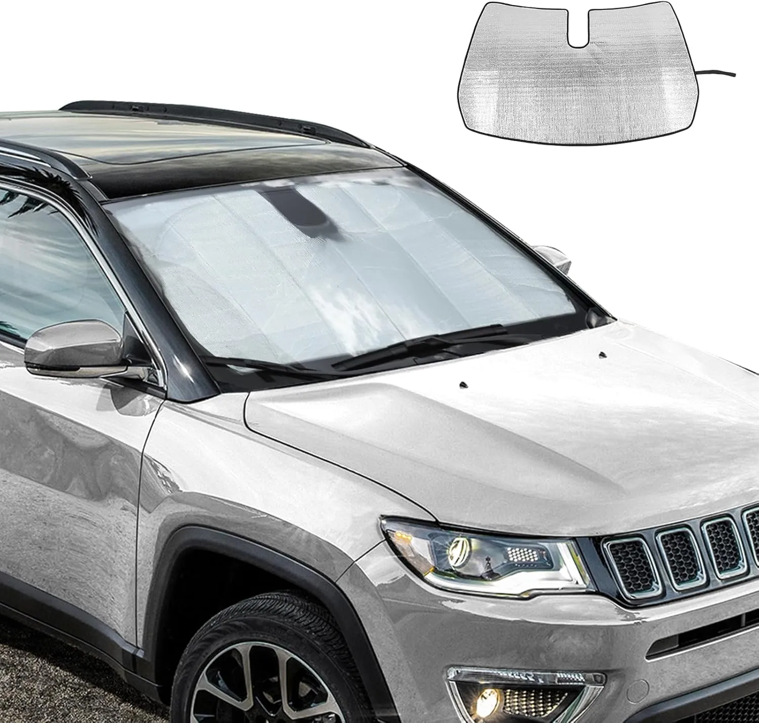 RT-TCZ for Compass Windshield Sun Shade Visor Mat Sunshade for Jeep Compass 2017 2018 2019 2020 2021 2022 2023 up