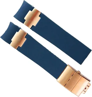 Rubber Watch Band For Ulysse Nardin 263 DIVER Curved End strap Waterproof Bracelets