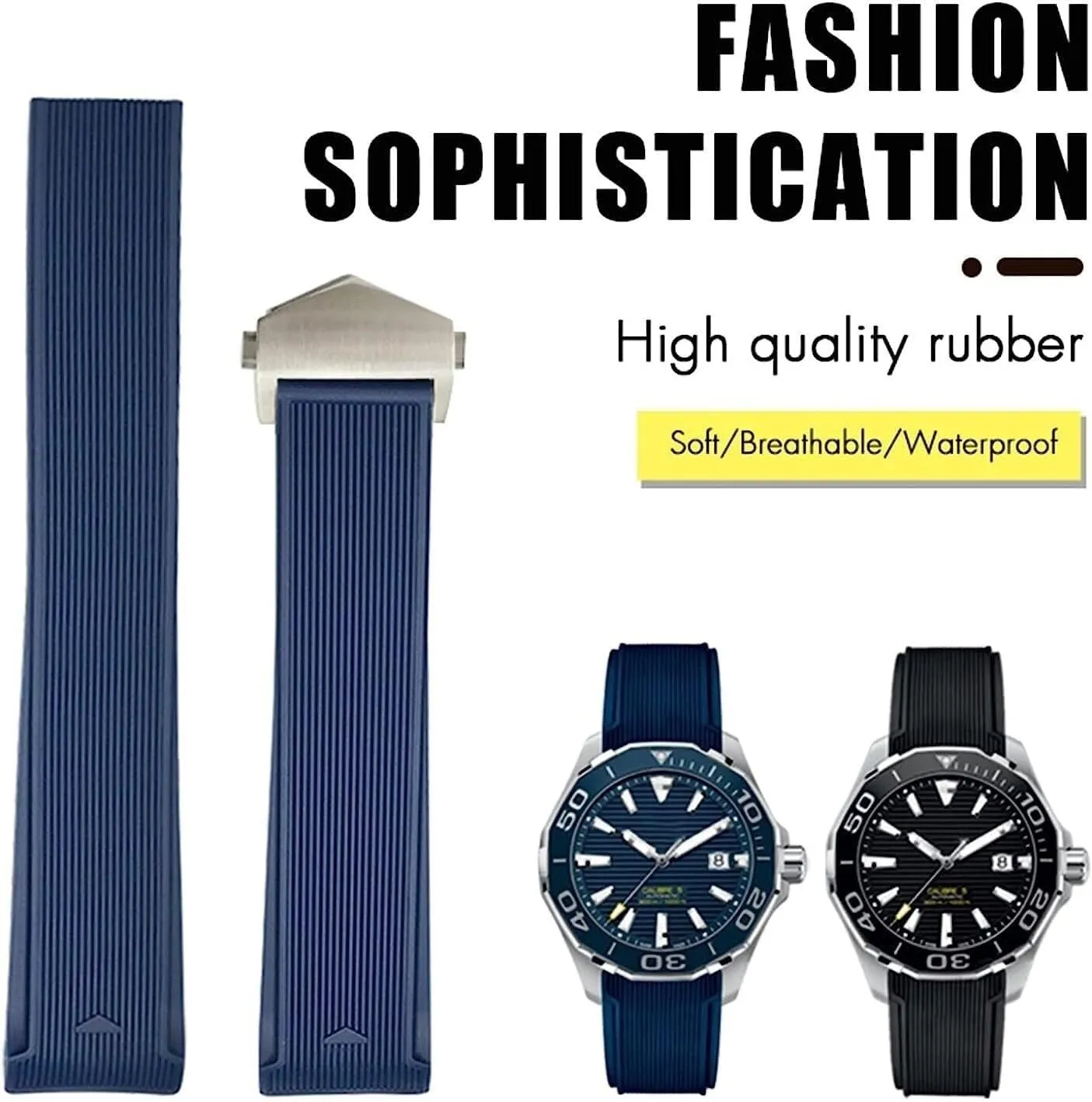 Rubber Watch Strap for Tag Heuer CARRERA AQUARACER 300 WAY201A WAY211C watchband Watch Accessories