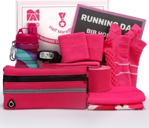 Running Gift Box - 13 Runner Essentials Kit With Belt, Headlamp, Kinesiology Tape, Folding Water Cup & More - Marathon Training, Night and Trail Running Outdoor Fitness Gift for Men Women