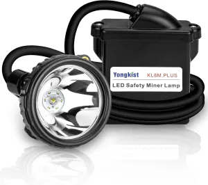 Safety Mining Light Professional Mining Headlamp 1 6 LED Coon Hunting Light Hard Hat Explosion Proof Mining Cap Lamp Waterproof Headlight for Outdoor (KL8M.Plus-Large Size)