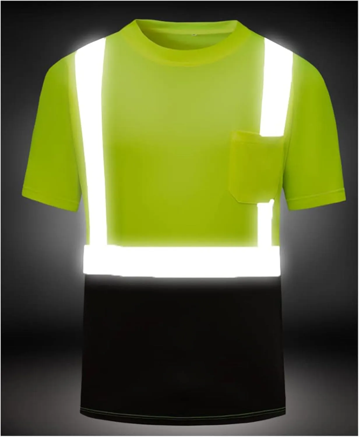 Safety Shirts for Men Reflective Stripe Short Sleeve Colorblock Utility Work Tee Breathable with Pocket Multi Pack 2025