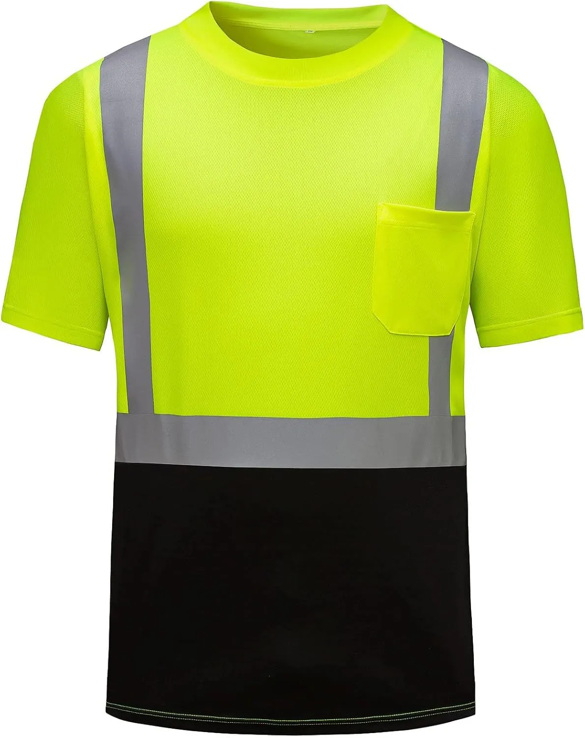 Safety Shirts for Men Reflective Stripe Short Sleeve Colorblock Utility Work Tee Breathable with Pocket Multi Pack 2025