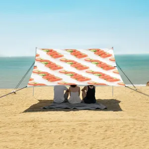 Salmon Sashimi Lemon Beach Camping Tent Sun Shelter for Whole Family, Beach Shade Canopy with UPF50  UV Protection,Easy Set Up and Carry,Outdoor Shade for Trips, Fishing, Backyard Fun Picnics