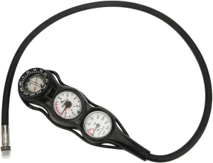 Scuba Diving Gauge Console, Luminous Dial Pressure and Depth Gauge, Rotating Compass Shockproof Design, for Underwater Divers