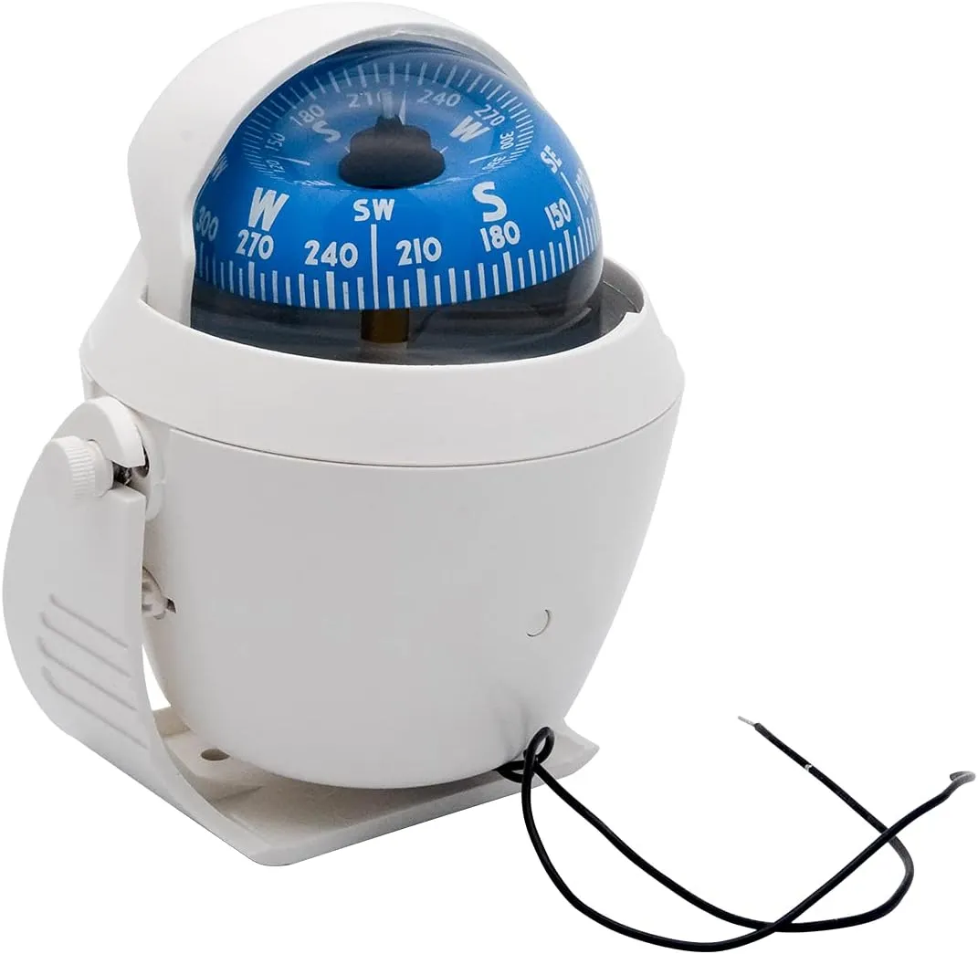 Sea Marine Compass with Mount Compasses Ball Waterproof for Boat Caravan White Sea Marine Compass with Mount for Boat Caravan Truck Car Navigation Compass Boat Sea Marine