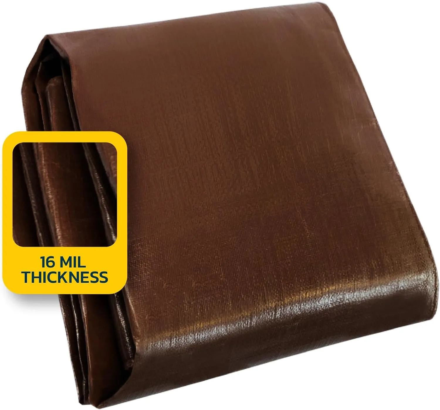 Seal Skin Covers Heavy Duty Waterproof Tarp 5x7 FT, 16 Mil 8 OZ 160 GSM Thick Brown Poly Tarp with Rustproof Grommets, Tear-Proof Cover with Reinforced Edges for Camping, Pool, Canopy Use