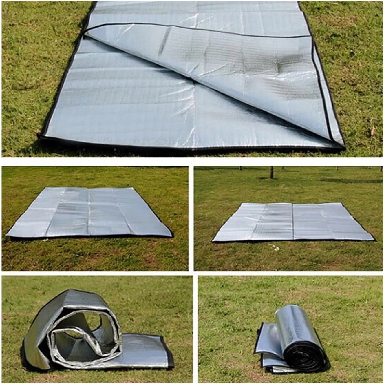 SEALFO Ultralight Camping Mat Picnic Blanket Beach Mattress Sleeping Pad Aluminum Foil EVA Foam Mat Outdoor Tent (Color : 200 x 150cm, Size : A)
