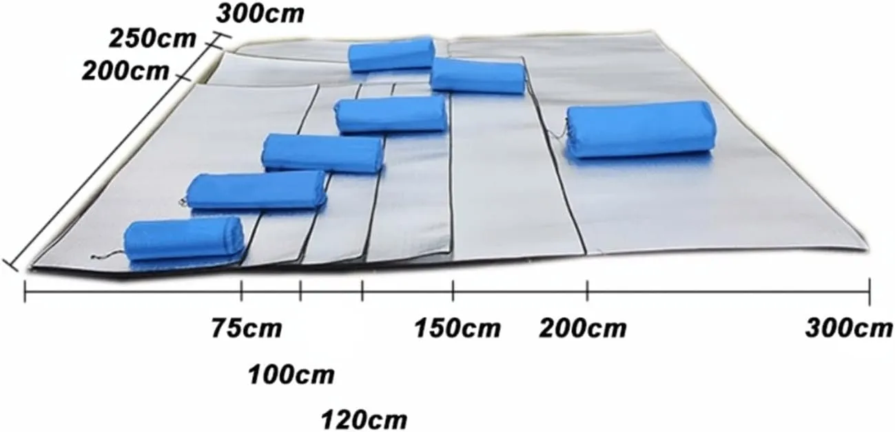 SEALFO Ultralight Camping Mat Picnic Blanket Beach Mattress Sleeping Pad Aluminum Foil EVA Foam Mat Outdoor Tent (Color : 200 x 150cm, Size : A)