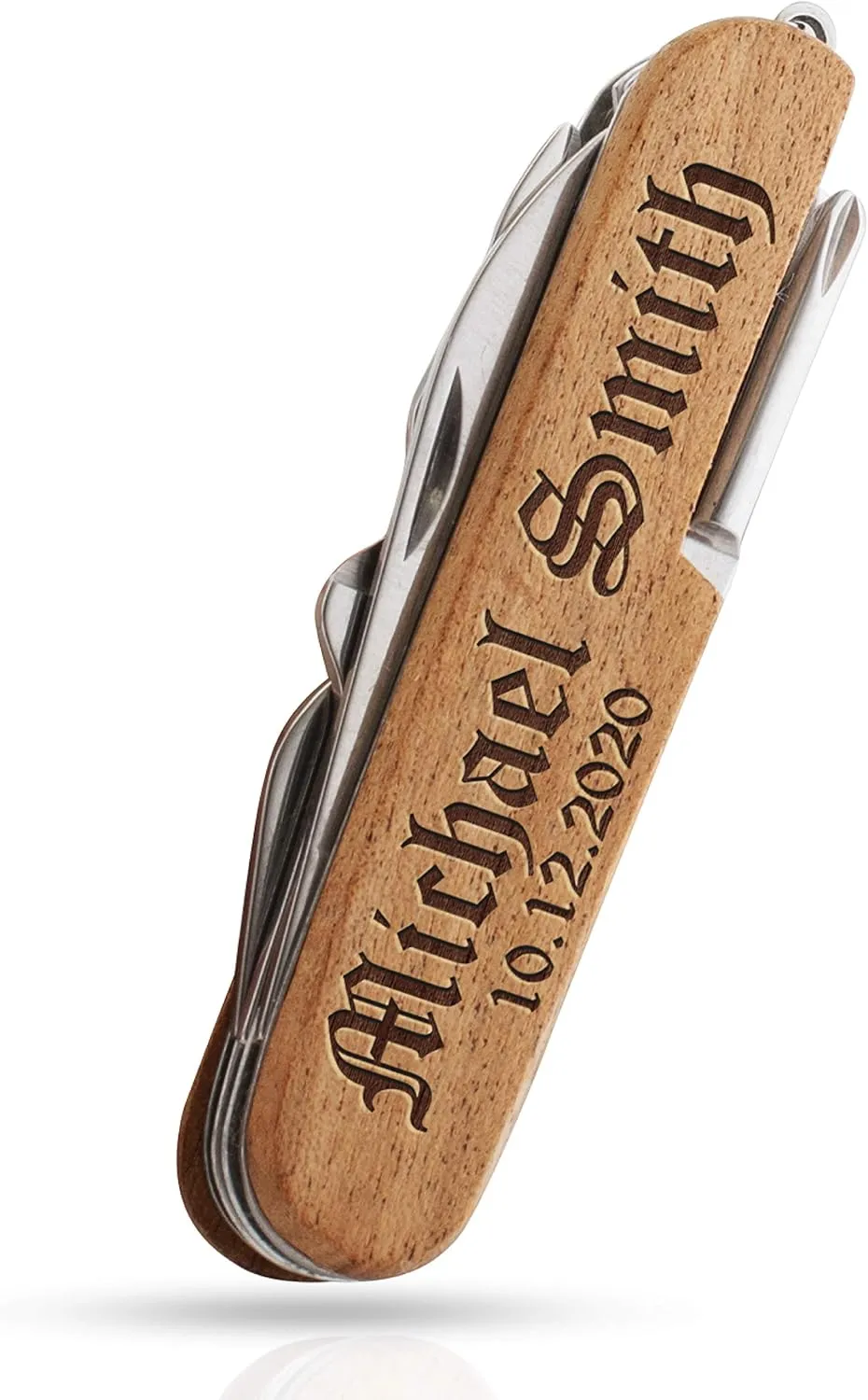 Set of 6 - Personalized Pocket Knife w/Name & Date, 10 Font Option - Personalized 8-Function Multi-Tool Pocket Knives, Custom Engraved Knives, Groomsmen Gift, Gift for Him, Gift for Dad from Daugther