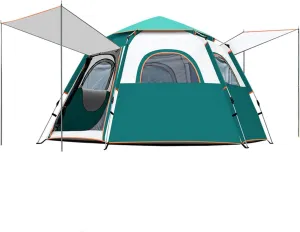 SFKLYU 3/8 Person Camping Tent, Weatherproof Family Tent with Included Rainfly and Strong Frame Adjustable Ventilation