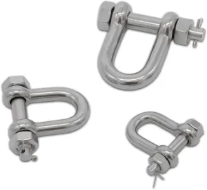 Shackle, Stainless Shackle,Small Shackle,5pcs/10pcs 304 Stainless Steel M6/8/10/12 DEE Shackle Pin Nut Safty Pin Steel Buckle Bolt Anchor Safty Shackle Outdoor Tools(M8 X 10pcs)