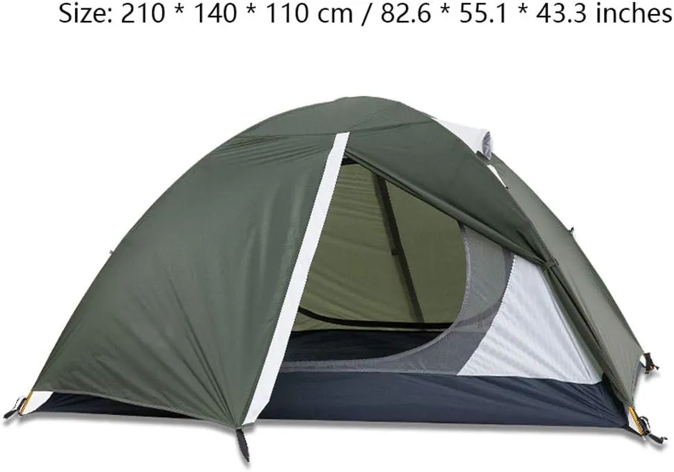 SHQ Outdoor Double Camping Tent Double Layer Beach Tent Windproof Waterproof Awning Tent Ultralight Folding Yurt (Dark Green)