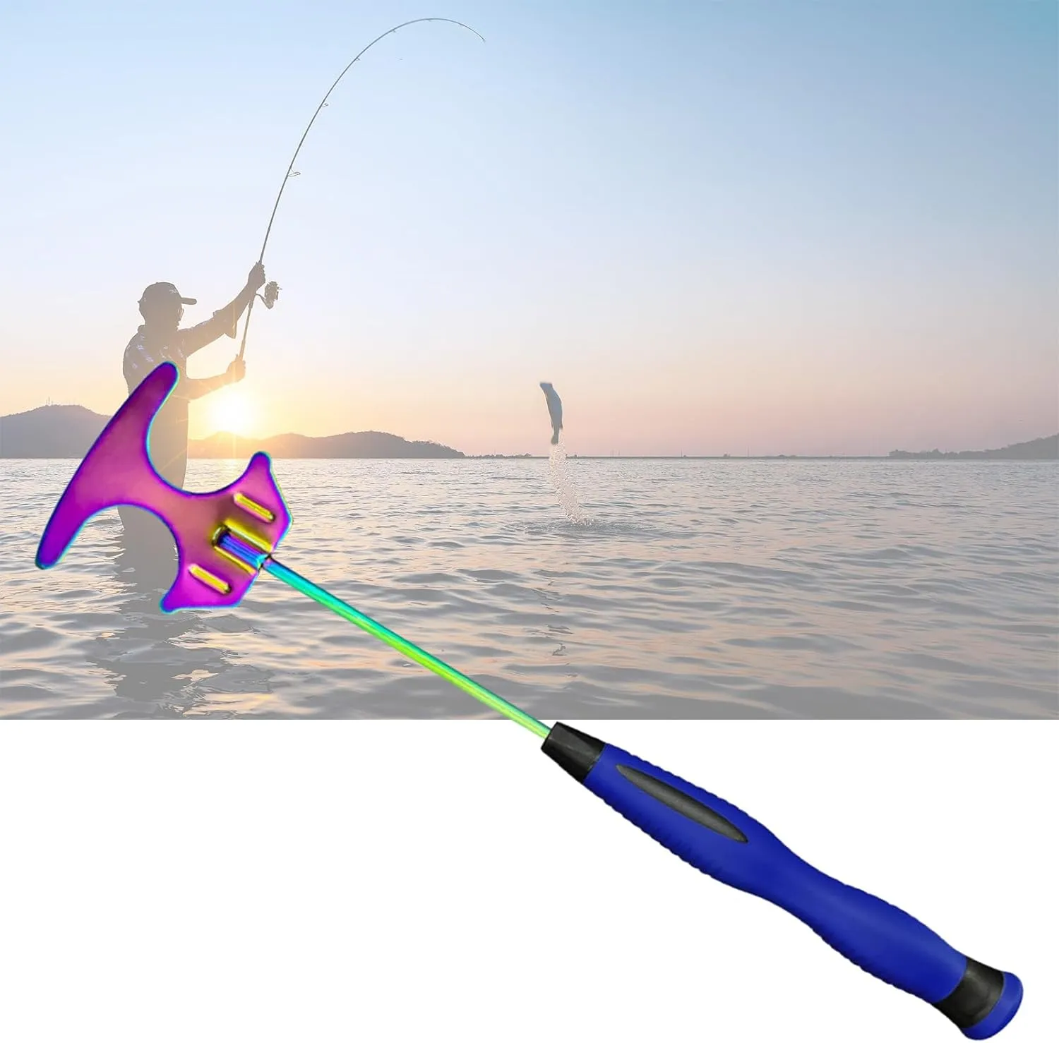 Shrimp Baits Shovel Stainless Fishing Lure Mixing Shovel Fishing Tool Fishing Lure Shovels Rubber Handle Shrimp
