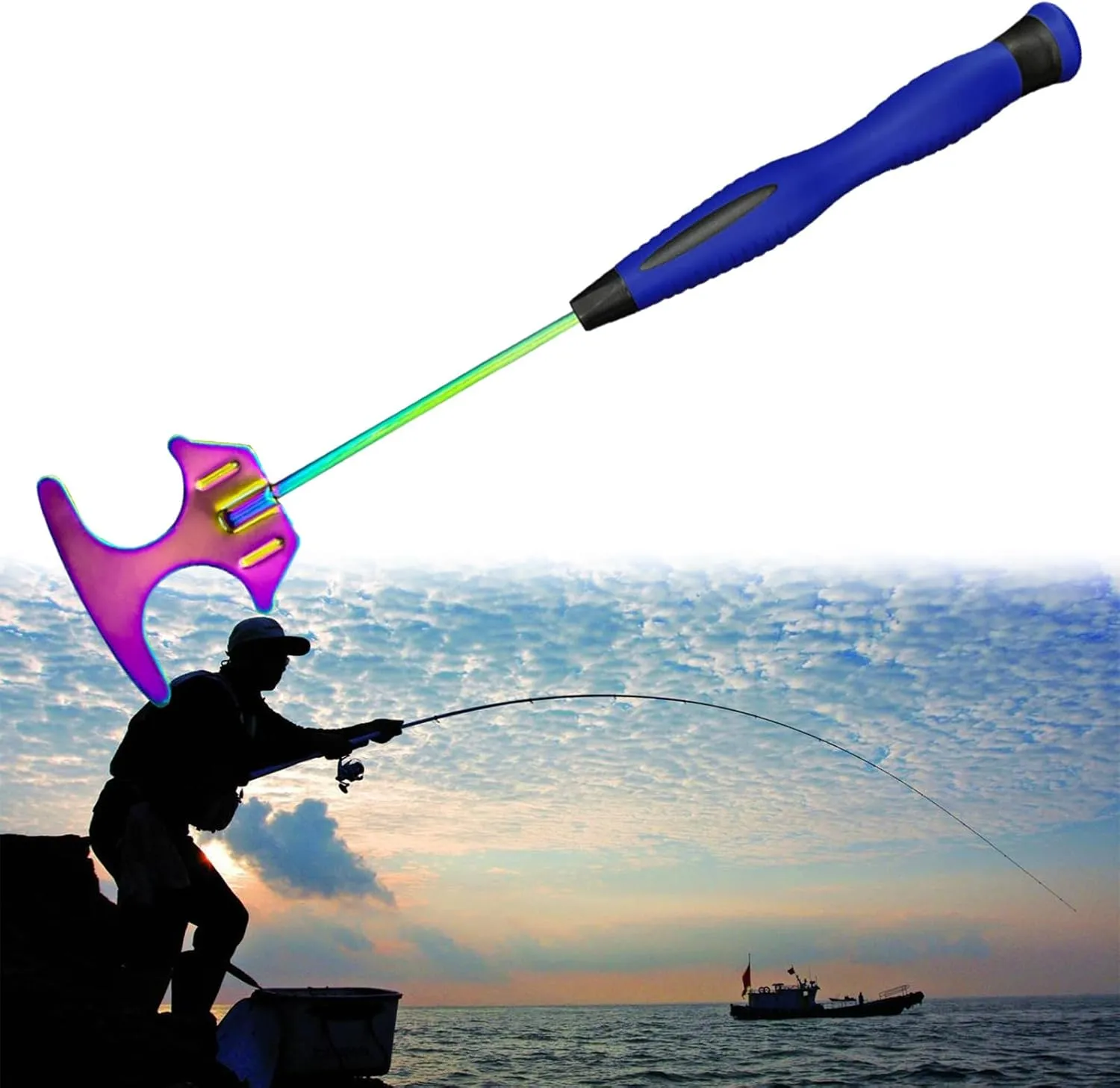 Shrimp Baits Shovel Stainless Fishing Lure Mixing Shovel Fishing Tool Fishing Lure Shovels Rubber Handle Shrimp