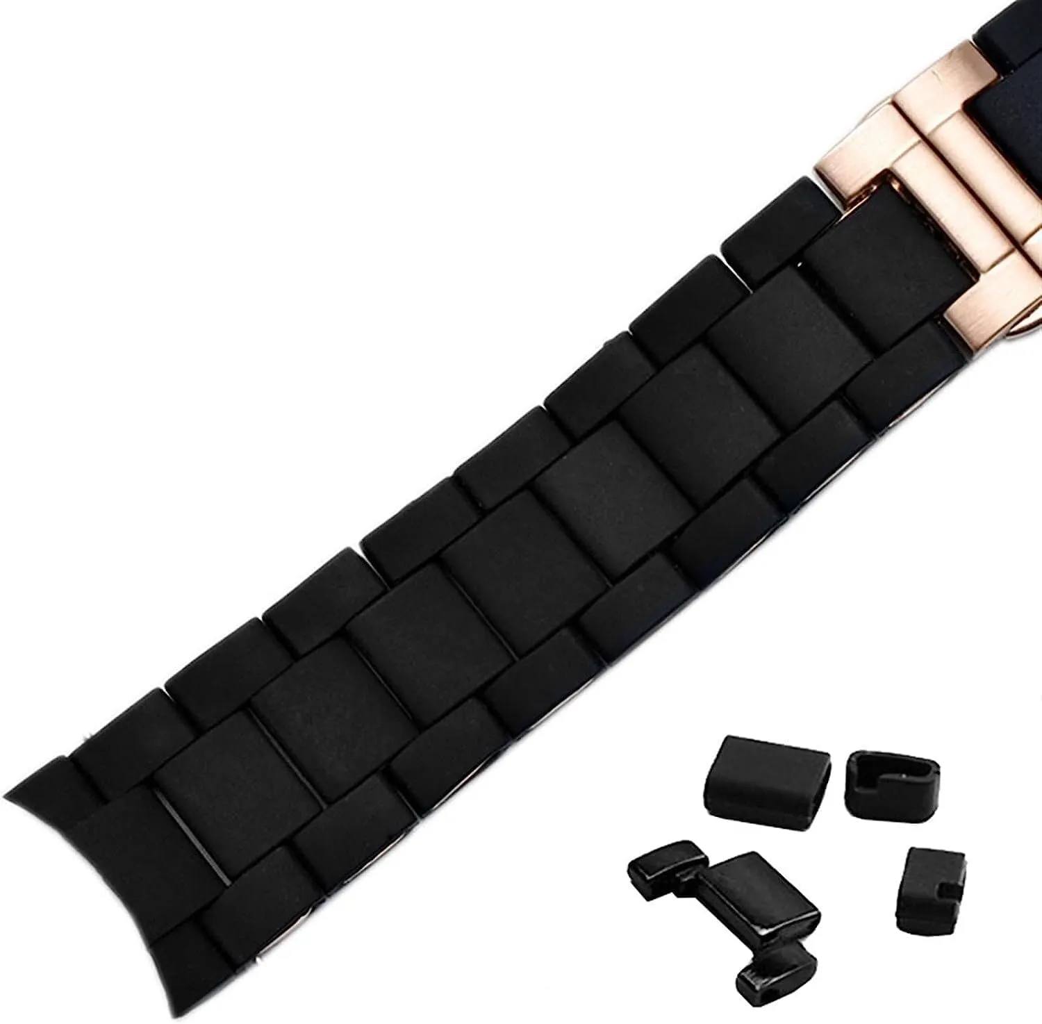 Silicone cover steels Wristband Bracelet For Armani AR5905 AR5906 AR5919 AR5920 20 23mm Watch Strap with rose gold Buckle