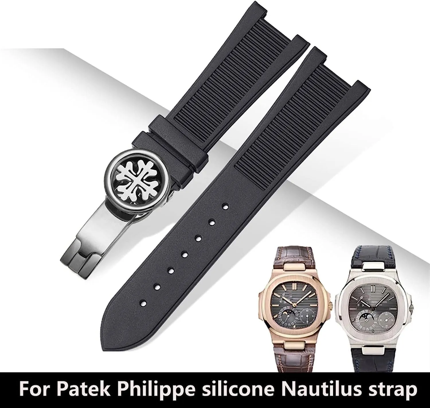 Silicone Watch Belt For Patek Philippe 5711 5712g Nautilus Watch Strap Special Interface 25mm*13mm