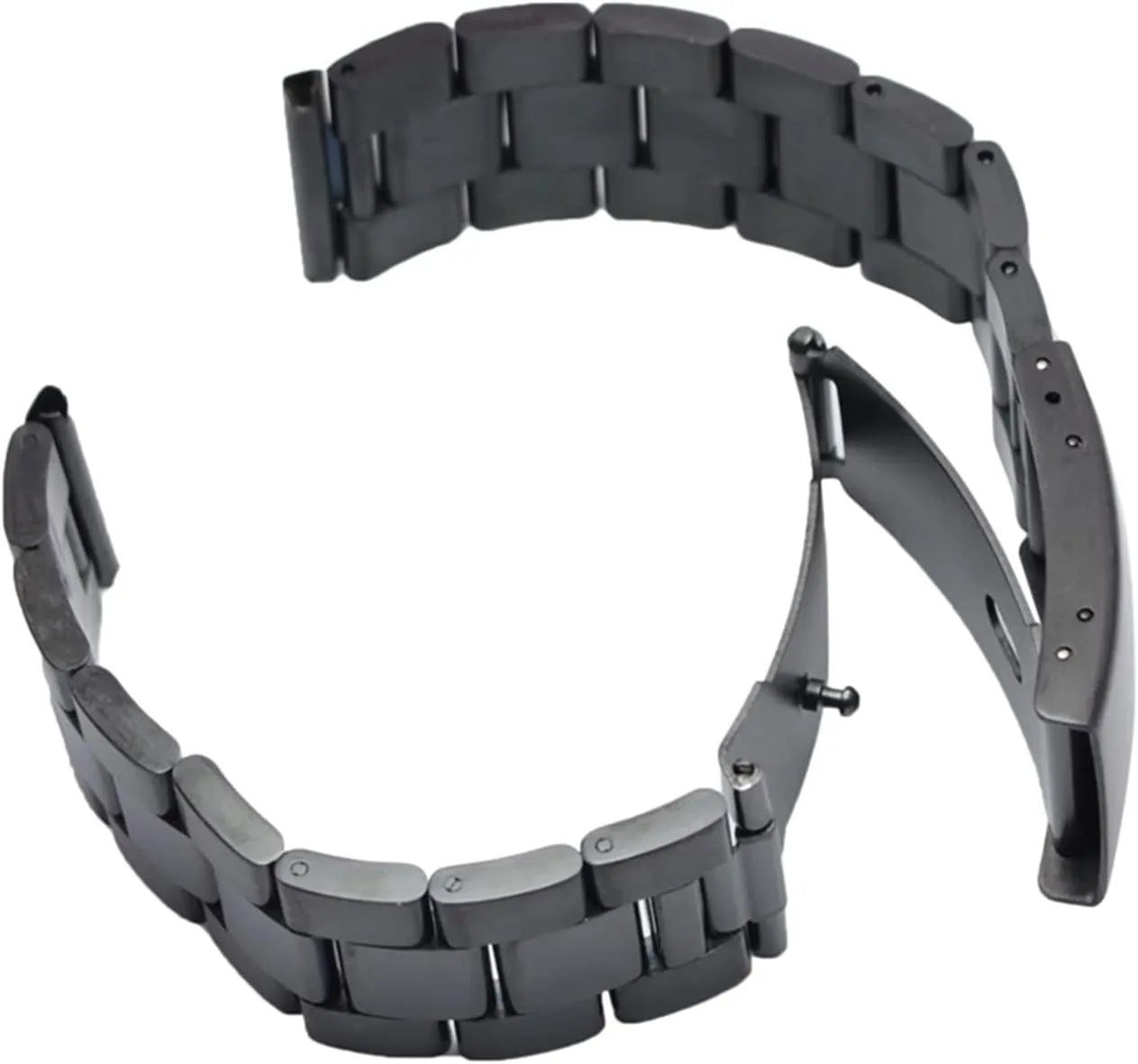 Silver Black Metal Watch Band Bracelet 18mm 20mm 22mm 24mm Men Strap 316L Solid Stainless Steel Straight End Watchbands Lasting