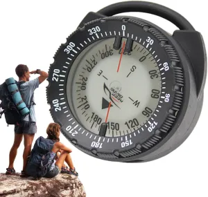 Small Compass, Small Diving Compass with Tube Clamp - Bright Compass with Side Window, Portable Direction Tool for Travel, Kayaking, Canoeing, Hiking, Water Sports