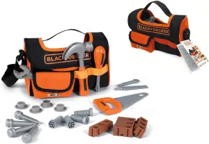 Smoby 7600360142 Tool Bag, 21 Accessories, Mixed Colours