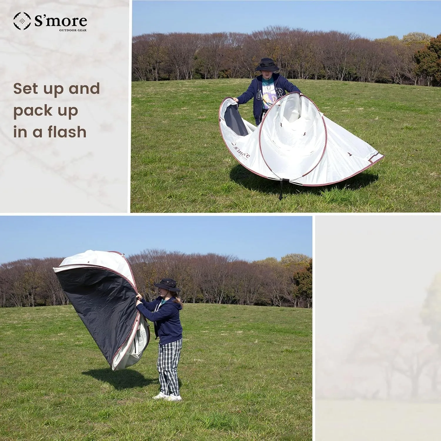 S'more Emergency Tent Shelter, Survival Tent for 2 Person, Lightweight and Portable Sun Shade Shelter, UFP 30  Waterproof and Windproof Tent for Camping, Hiking, Backpacking and Outdoor Activities