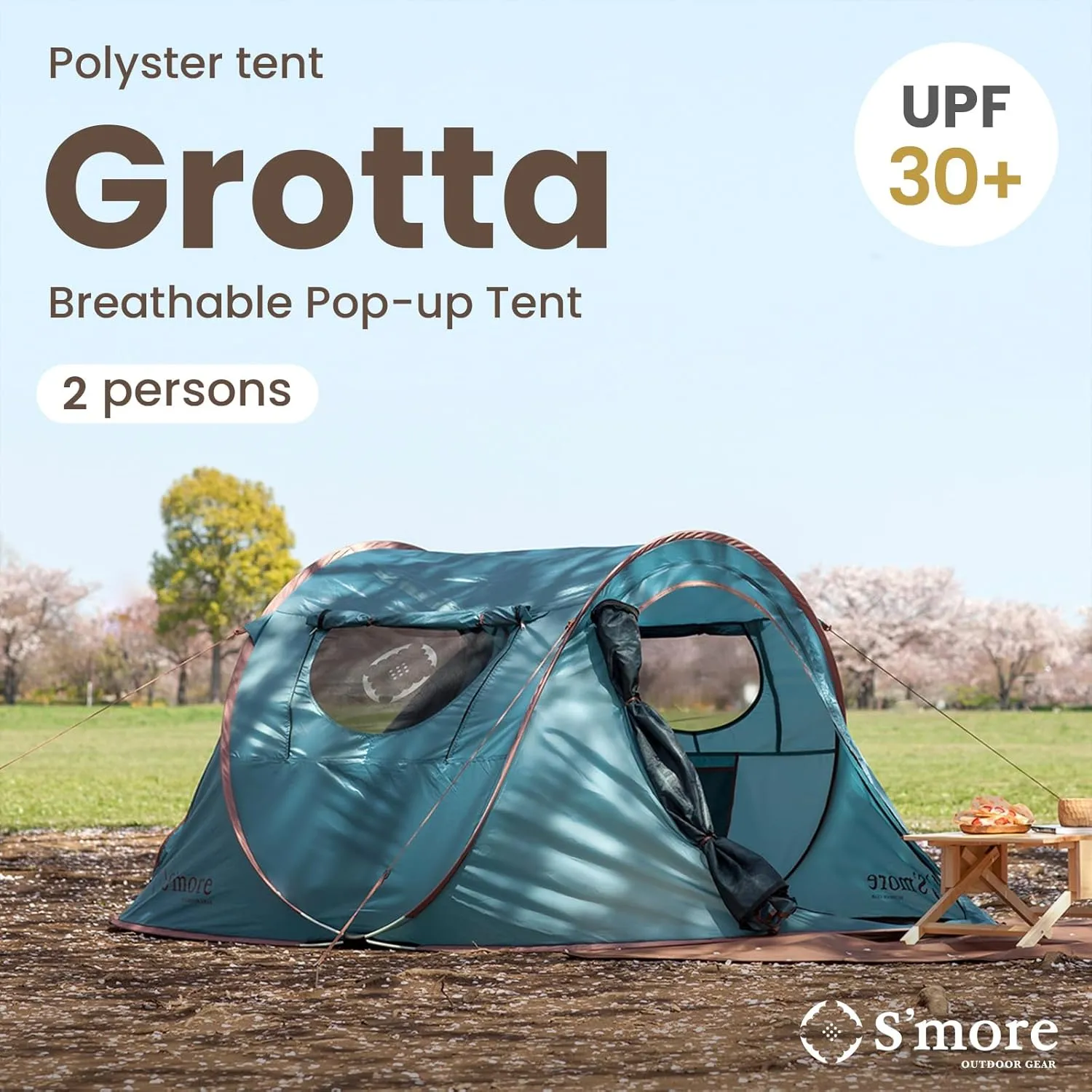 S'more Emergency Tent Shelter, Survival Tent for 2 Person, Lightweight and Portable Sun Shade Shelter, UFP 30  Waterproof and Windproof Tent for Camping, Hiking, Backpacking and Outdoor Activities