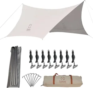 S'more Tent Tarp 420, Waterproof Camping Tarp for Camping Front Porch Awning Rain Fly Tarp for Camping Hiking and Outdoor Activities