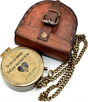 “So You Can Always Find Your Way Back Home”, Camping Compass Engraved with Gift Compass, Engraved Camping Pocket Compass, Vintage Navigation Outdoor Compass, 2x2x1 Inch