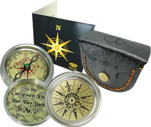 So You Can Always Find Your Way Back Home/Back to Me Engraved Camping Birthday Graduation Anniversary Baptism Christmas Veterans Thanksgiving Navigation Handmade Compass Gift for him/her Luxury Gift