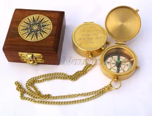So You Can Antique Compass for Hiking and Survival- Waterproof Brass Nautical Pocket Compass with Leather,Case & Chain for Camping Hunting Climbing Exploring Geology Outdoor Activities (106)