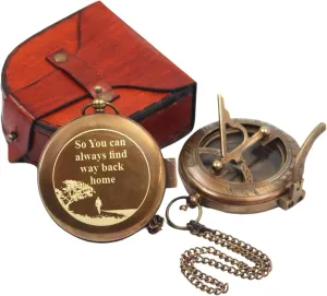 So You Can Sundial Compass Gift Hiking - Camping - Keepsake Engraved Compass Gifts for Men - Son - Boys - Women - Girls