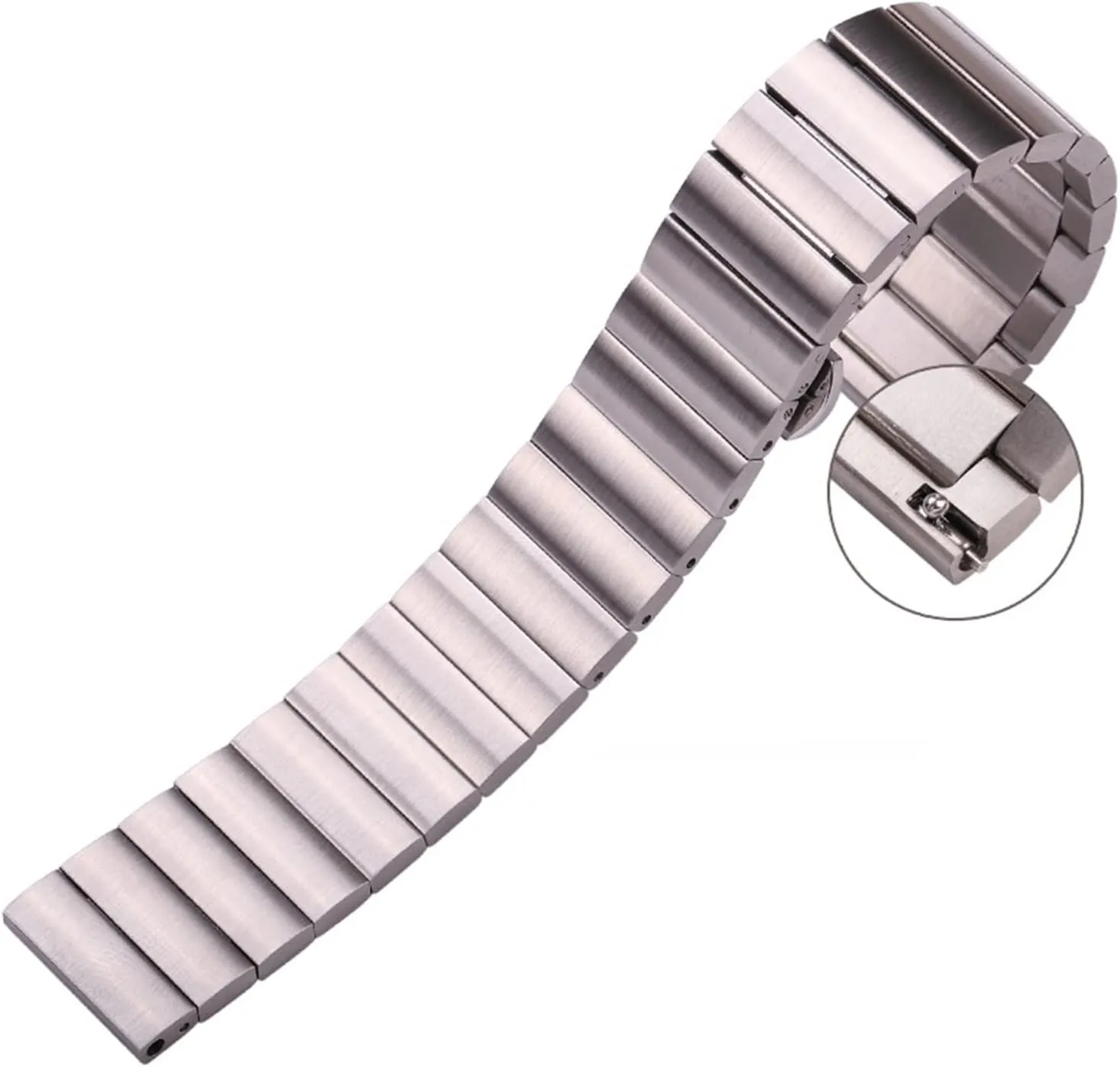 Solid Stainless Steel Watch Band Bracelet 16mm 18mm 20mm 22mm Silver Black Brushed Metal Watchbands Strap
