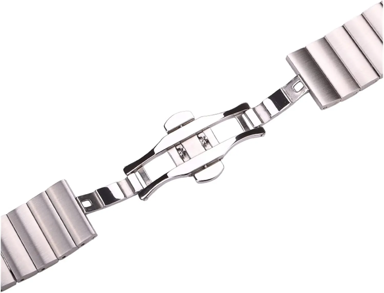 Solid Stainless Steel Watch Band Bracelet 16mm 18mm 20mm 22mm Silver Black Brushed Metal Watchbands Strap