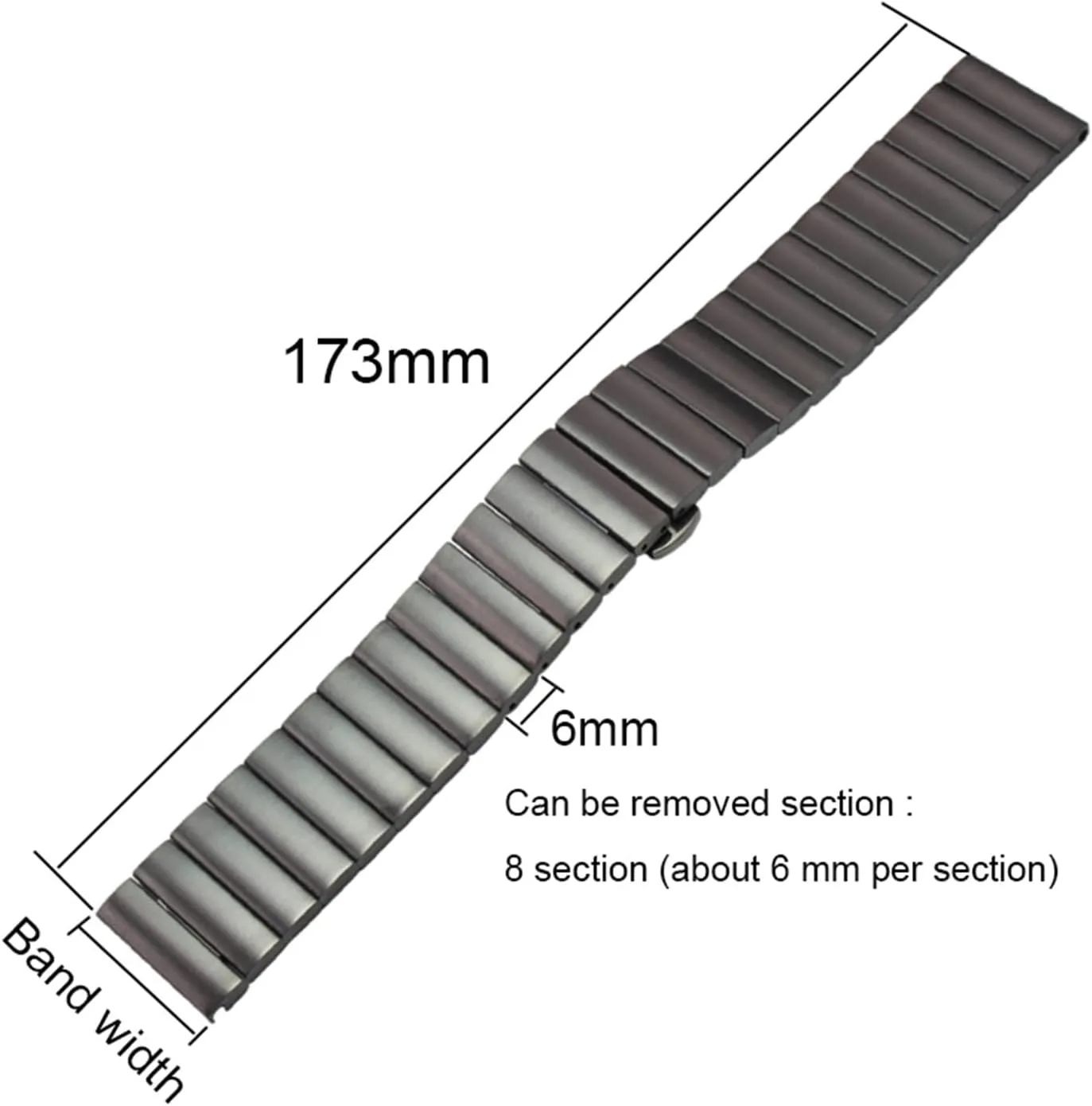 Solid Stainless Steel Watch Band Bracelet 16mm 18mm 20mm 22mm Silver Black Brushed Metal Watchbands Strap