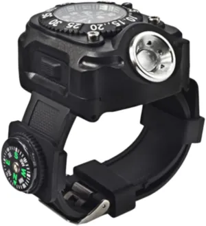 Sosoport Outdoor Led Wrist Light Watch Waterproof Headlamp with Compass Multifunctional Watch Light for Camping Hiking Running Sports