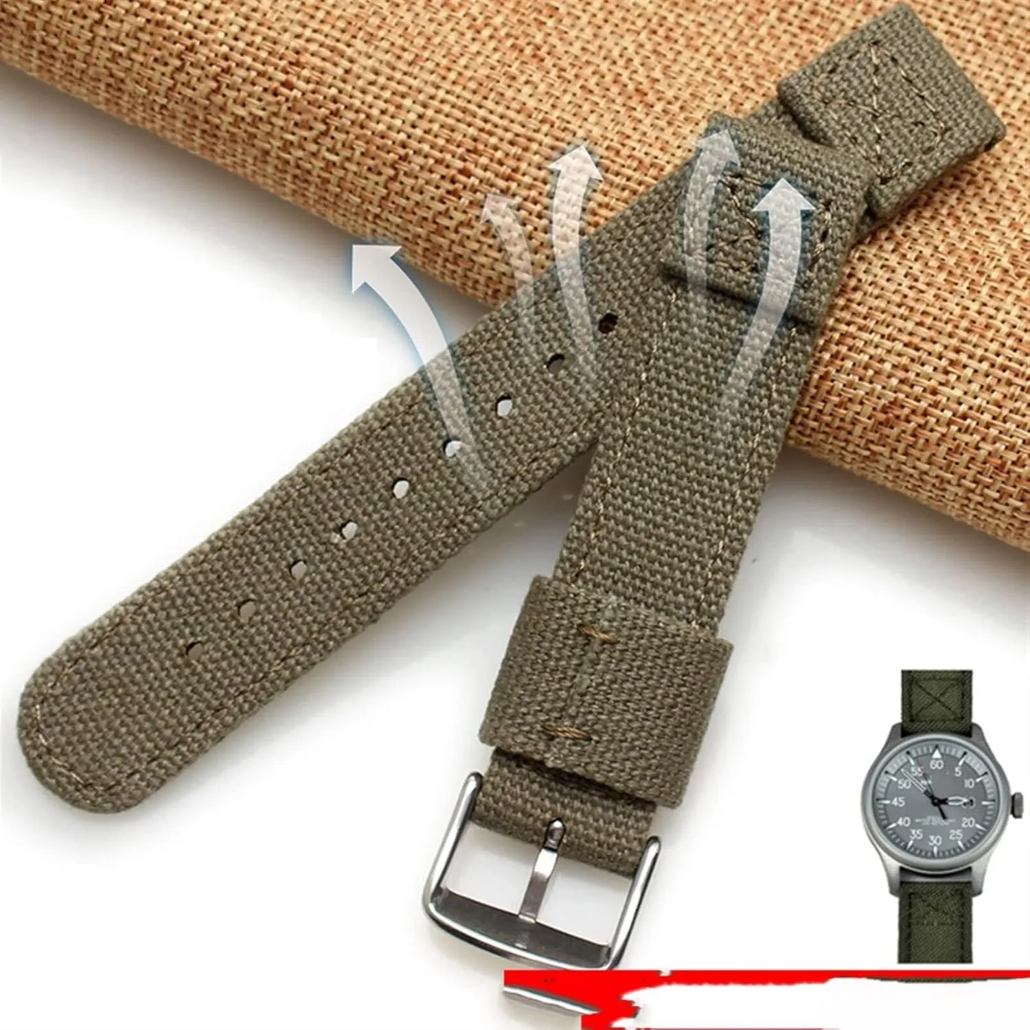 Sports Denim Canvas Watchband For Brand Wristband Outdoor Watch Strap