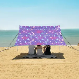 Sports Hockey Pattern Beach Camping Tent Sun Shelter for Whole Family, Beach Shade Canopy with UPF50  UV Protection,Easy Set Up and Carry,Outdoor Shade for Trips, Fishing, Backyard Fun Picnics