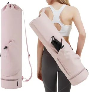 sportsnew Yoga Mat Bag with Water Bottle Pocket and Bottom Wet Pocket, Exercise Yoga Mat Carrier Multi-Functional Storage Bag, Patent pending