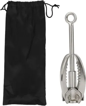 Stainless Steel Grappling Hook Folding Rock Climbing Tool High Strength Outdoor Survival Equipment for Mountaineering and Rescue Activities Silver