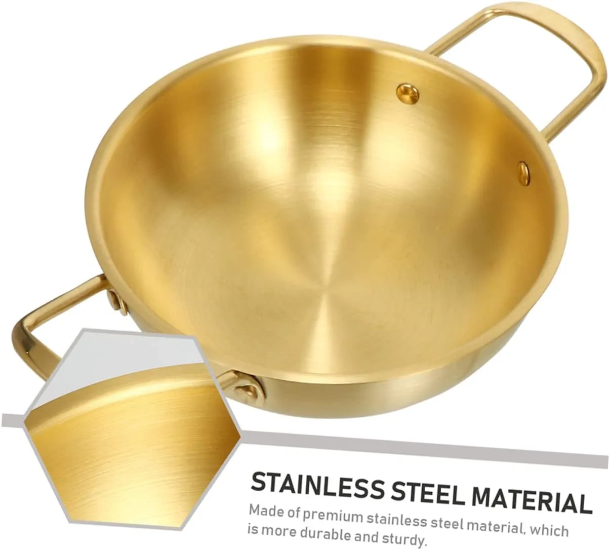 Stainless Steel Korean Soup Pot with Glass Lid Ramen Cooking Pot for Induction and Gas Stoves Kitchen Cookware for Noodles Porridge and Soups